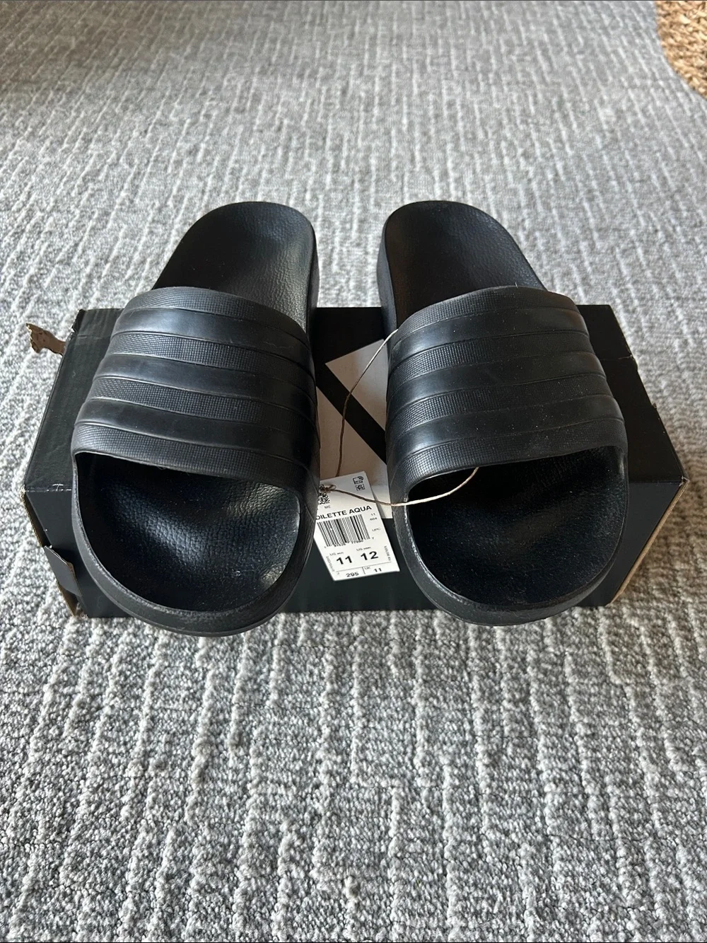 adidas Adilette Comfort Slide Sandals Black 11
